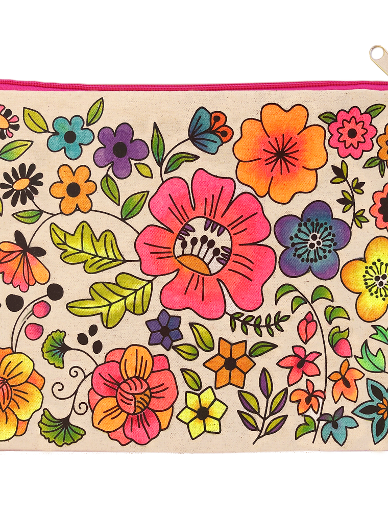 Estuche de tela flores pradera 2