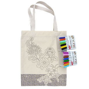 Kit para pintar bolsa tela japonesa impresa en serigrafía 16 colores