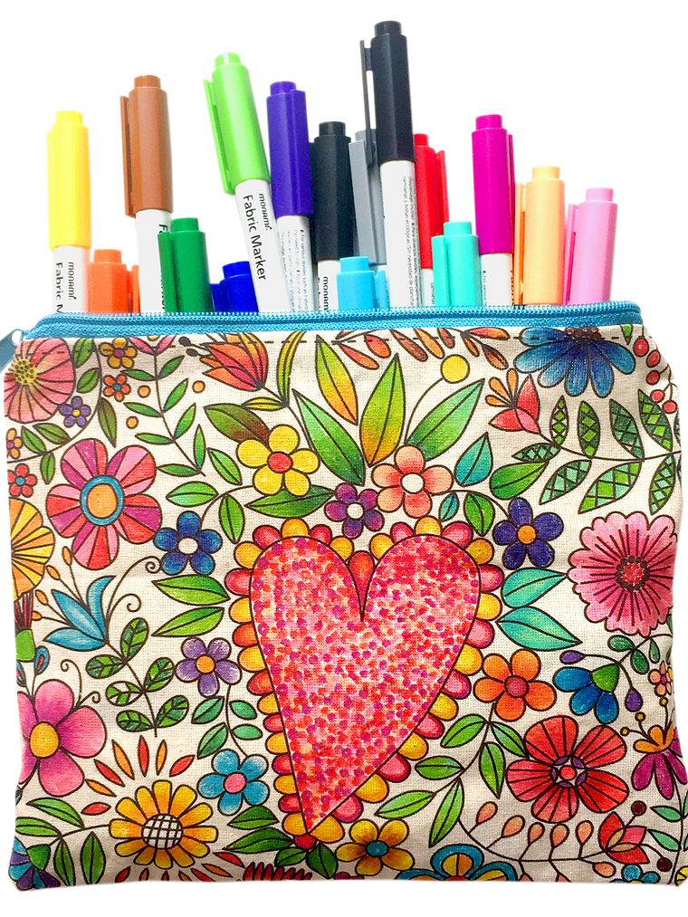 Kit para pintar estuche de tela flor 16 C 1