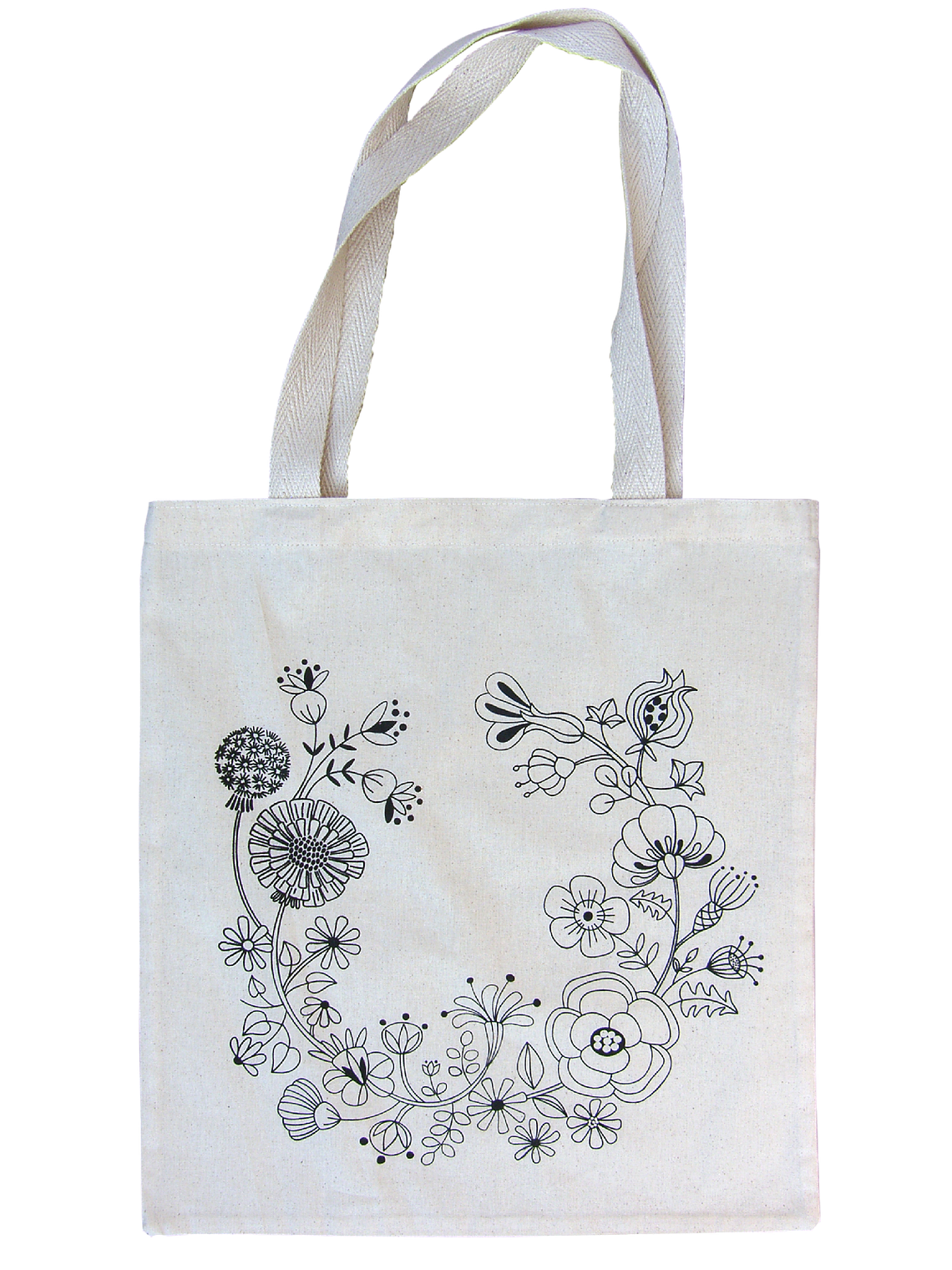 Bolsa tela Corona Flor, impresa en serigrafía 1