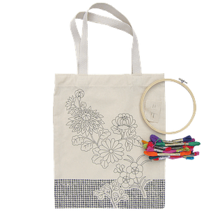 Kit para bordar bolsa tela Japón II impresa en serigrafía 18 hilos