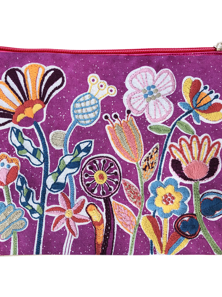 Kit para bordar, estuche de tela folk, impreso en serigrafía 12 H 1