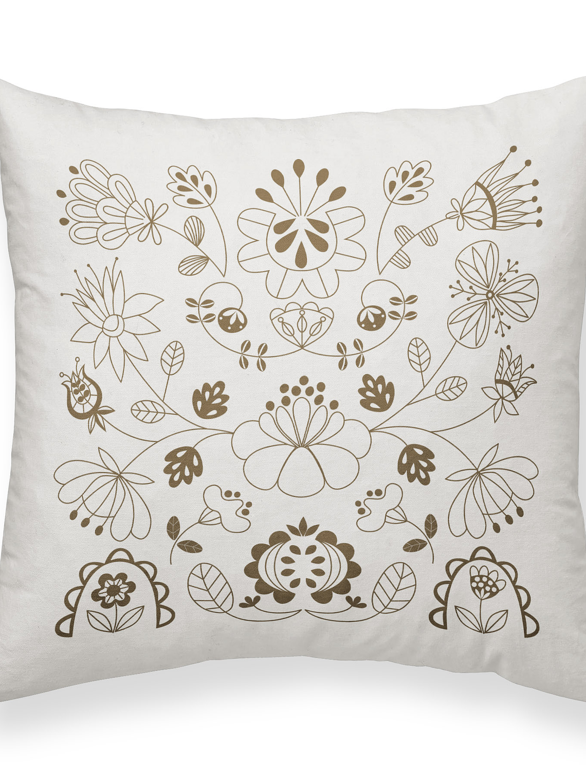 Kit para bordar cojín folk impresa en serigrafía 16 hilos 3