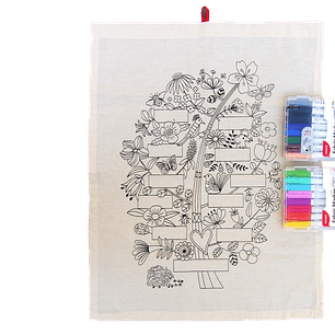 Kit para pintar Árbol de familia, impreso en serigrafía, 16 Colores