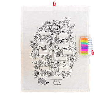 Kit para pintar Árbol de familia, impreso en serigrafía, 8 Colores