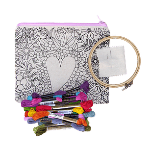 Kit para bordar estuche flor impreso en serigrafía 16 H