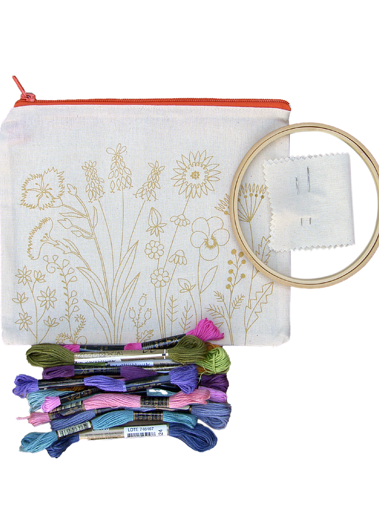 Kit para bordar, Provenza estuche de tela , impreso en serigrafía 12 H 1