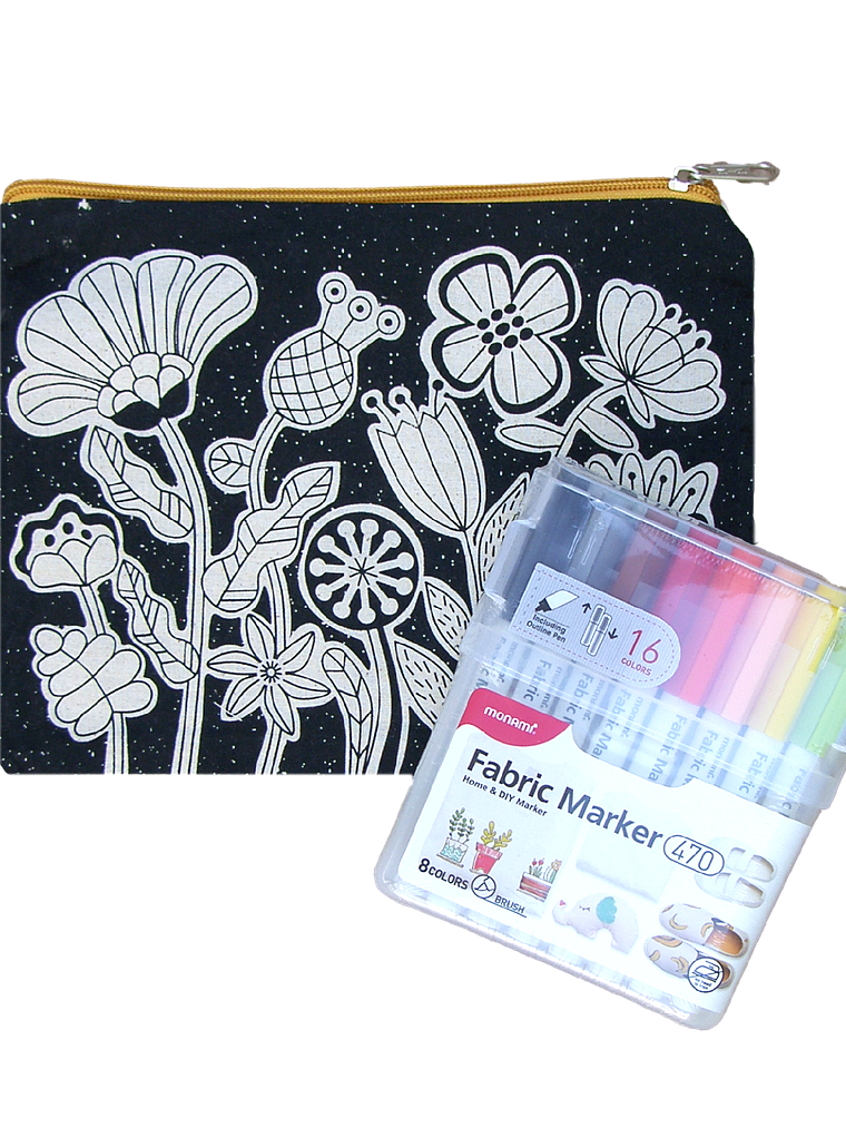 Kit para pintar estuche de tela Folk 16 C 1