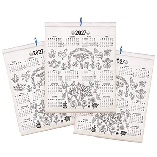 Set 3 calendarios de tela 2027