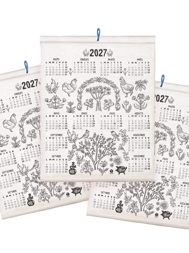 Set 3 calendarios de tela 2027 1