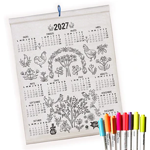 Set Calendario mas 8 marcadores textiles