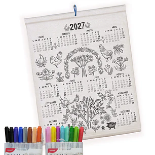 Set Calendario mas 16 marcadores textiles