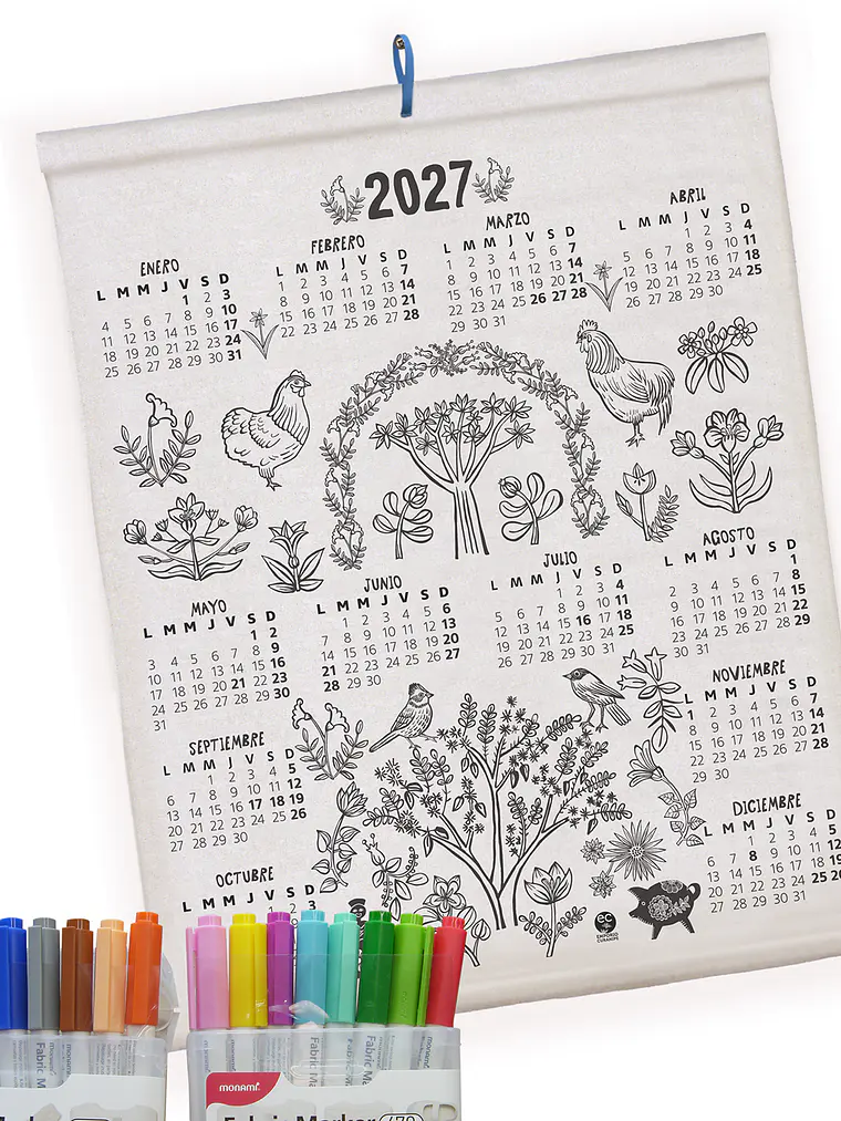 Set Calendario mas 16 marcadores textiles 1