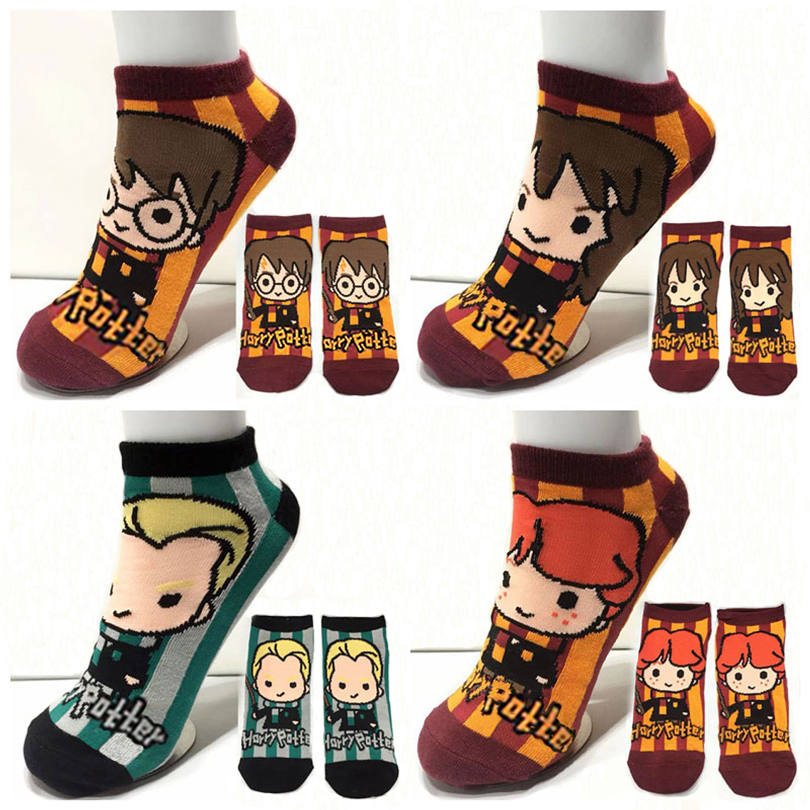Pack 4 pares Calcetines Harry Potter diseño líneas 1