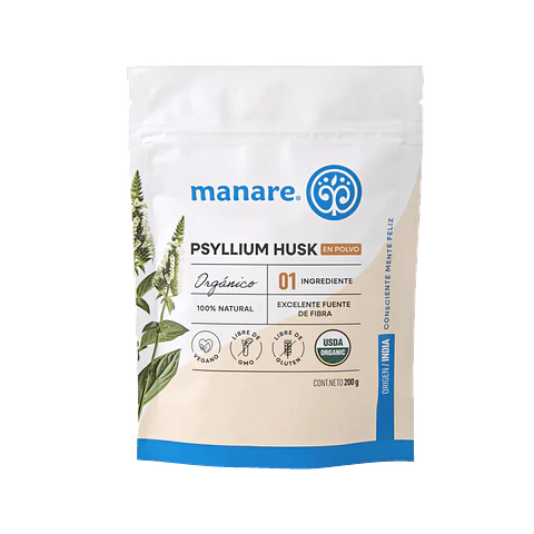 Psyllium Husk en polvo orgánico Manare 200 grs