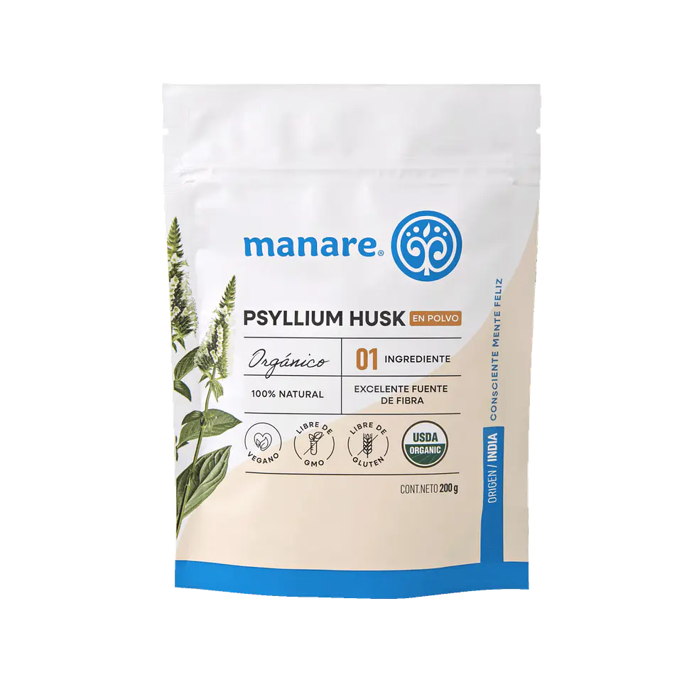 Psyllium Husk en polvo orgánico Manare 200 grs 1