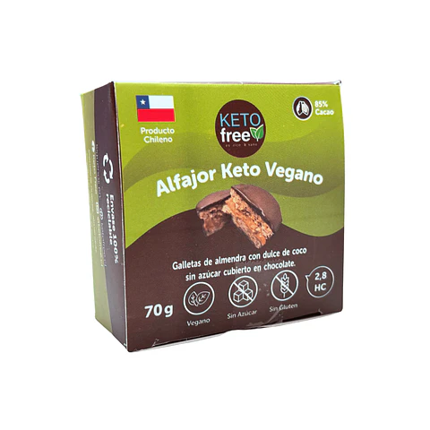 Alfajor vegano con dulce de coco Keto Free 70 grs