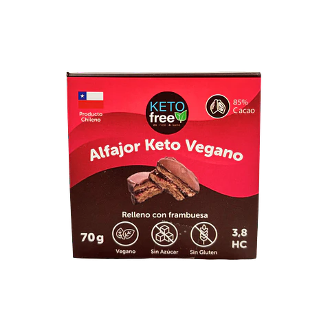 Alfajor vegano con frambuesa Keto Free 70 grs