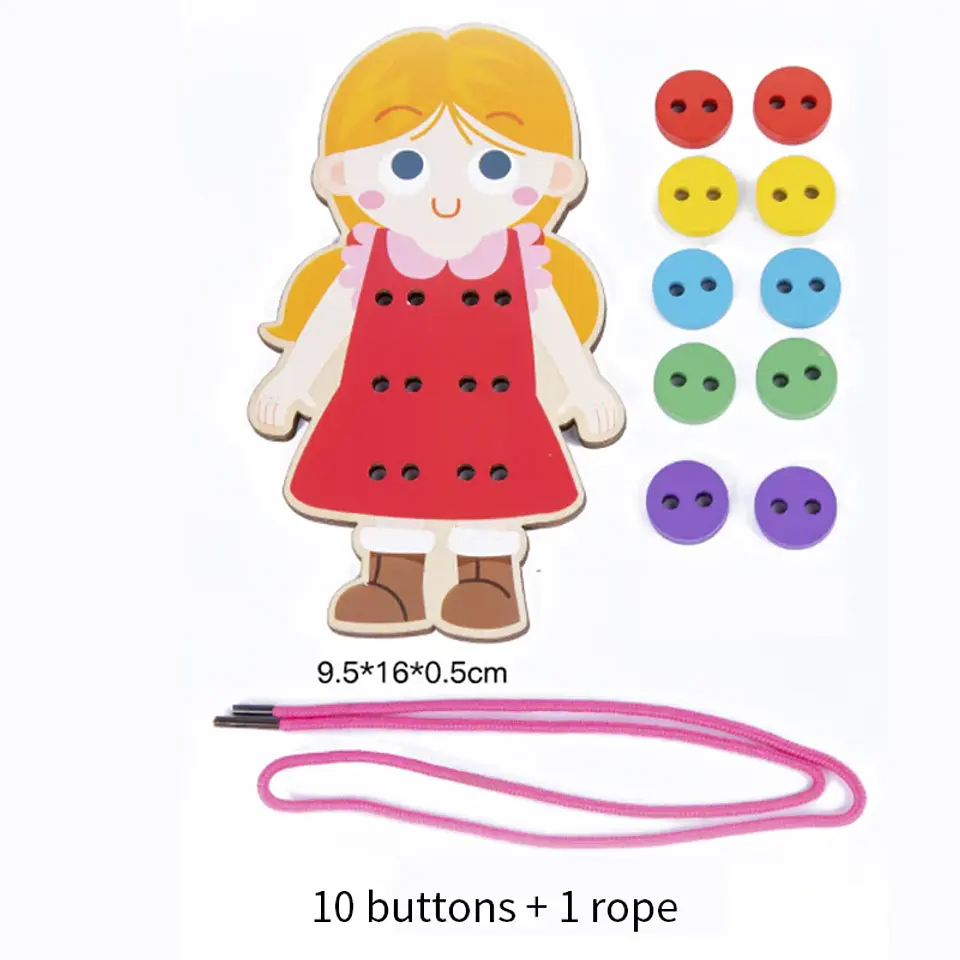 JUEGO MONTESSORI APRNDIZAJE HABILIDADES BÁSICAS DE LA VIDA (BOTONES CORDONES) 8