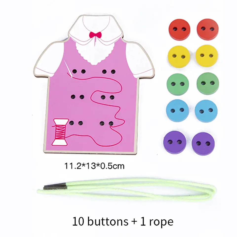 JUEGO MONTESSORI APRNDIZAJE HABILIDADES BÁSICAS DE LA VIDA (BOTONES CORDONES) 13
