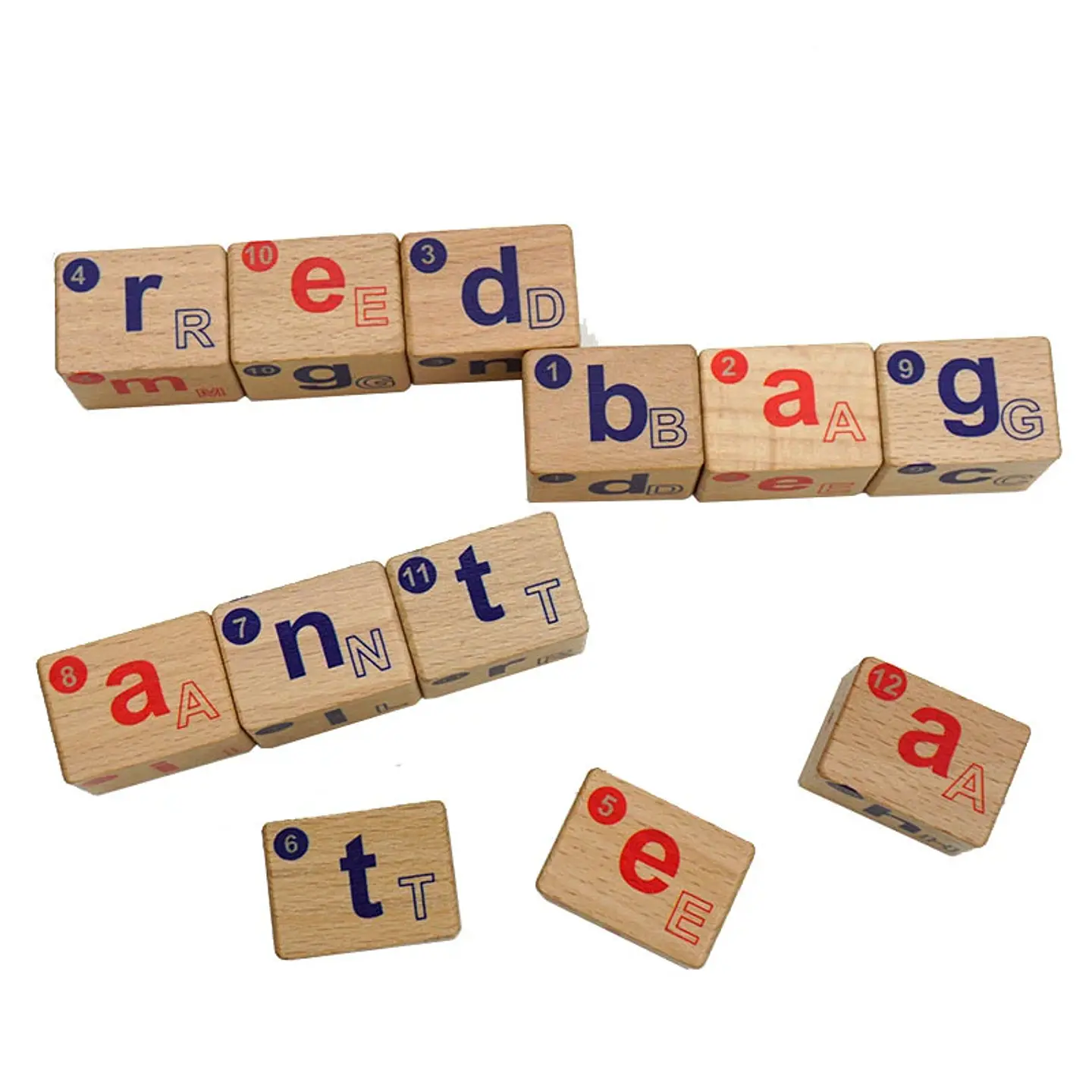 CUBOS MADERAS MAGNÉTICOS MONTESSORI APRENDIZAJE LETRAS ABC NIÑOS 5