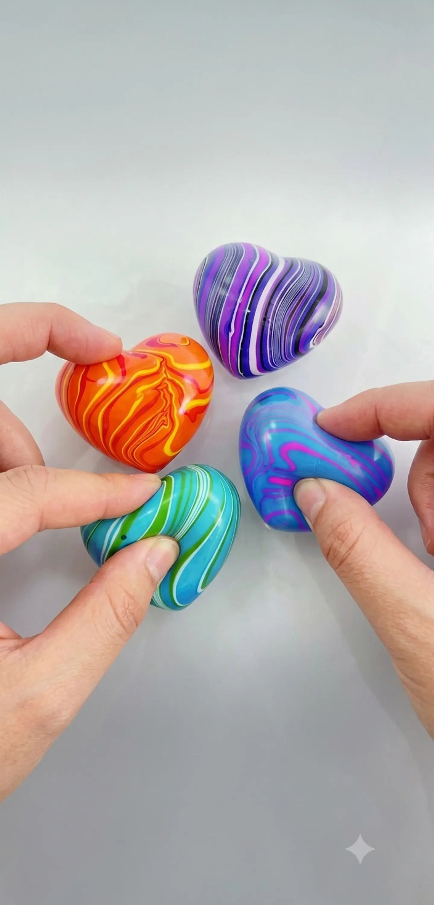 Squishy corazón marmoleado 2