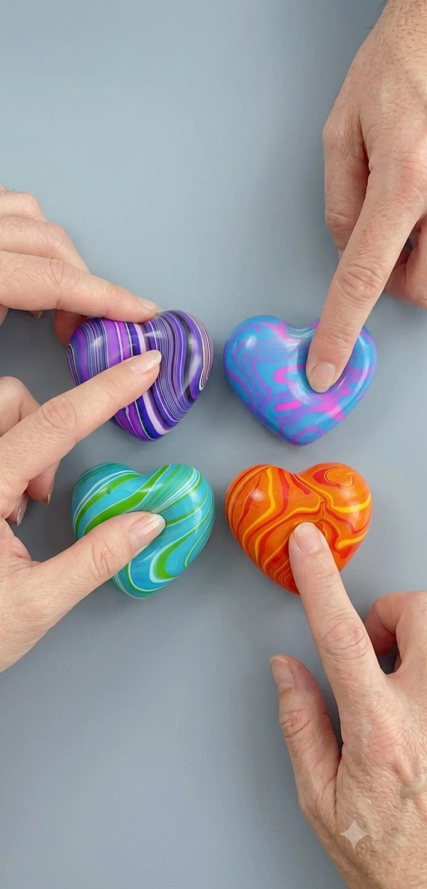 Squishy corazón marmoleado 3