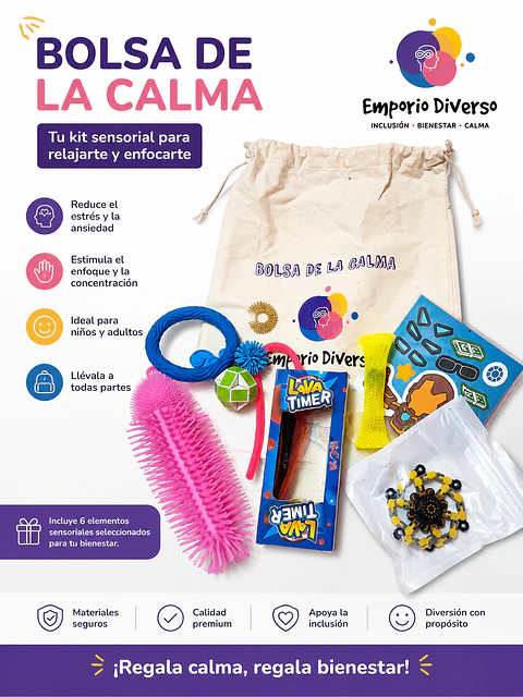 Kit sensorial bolsa de la calma autismo / neurodivergencia
