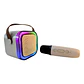 Parlante Karaoke Portátil Mini Con Micrófono Inalámbrico Bt Color Beige - Miniatura 3