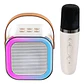 Parlante Karaoke Portátil Mini Con Micrófono Inalámbrico Bt Color Beige - Miniatura 4