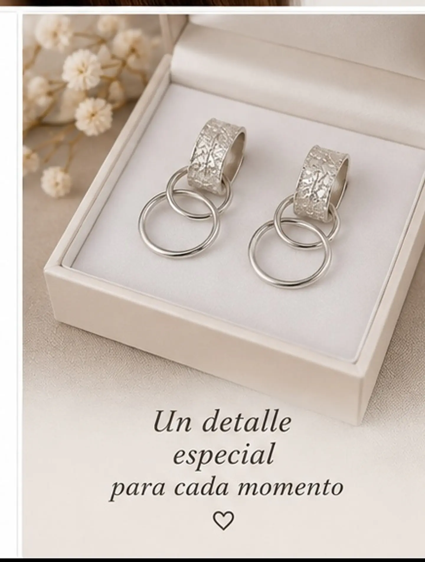 Aros De Plata Colgantes Con Argollas Entrelazadas 5