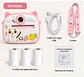  Camara Infantil Digital Impresora Termica Foto Video Diseño Gatito Rosa Instantanea Recargable Juguete Nene Nena Musica Juegos Portatil Regalo Rollo Papel Selfie Educativo Divertido Niños Creativa - Miniatura 2