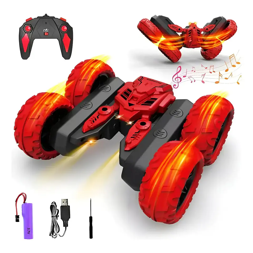Auto Stunt Car Luces Control Remoto Acrobatico 360 Doble Color ROJO - 270011 1