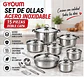 Juego de Ollas y Batería de Cocina de Acero Inoxidable con 15 Piezas - Miniatura 3