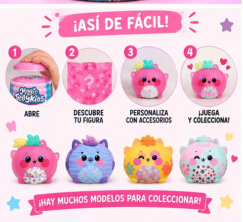Peluche Sorpresa Magic Jellykins con Transformación Mágica y Aroma, 7.6 cm