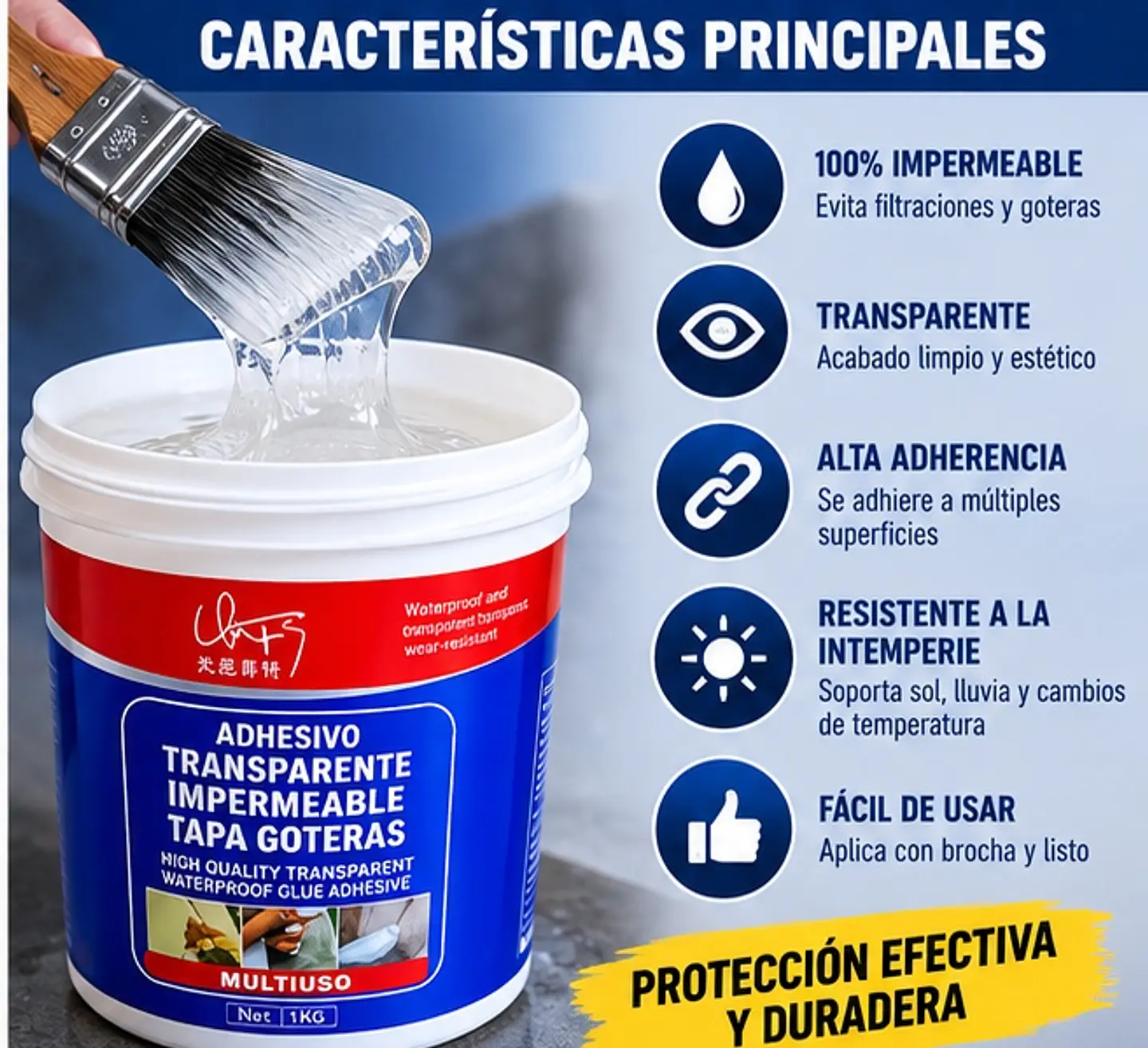 Sellador Líquido Impermeabilizante para Techos, Goteras y Grietas – B3xB de 300g 1