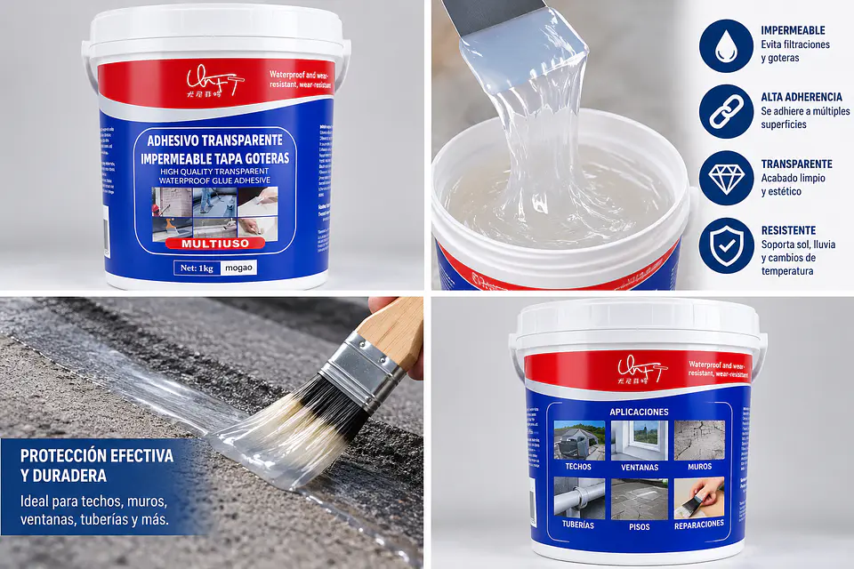 Hainaa Tapagoteras Adhesivo Impermeable Multiuso Trasparente 2