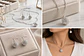 Conjunto Collar Y Aros Bola De Fuego Plateado Con Cristales - Miniatura 2