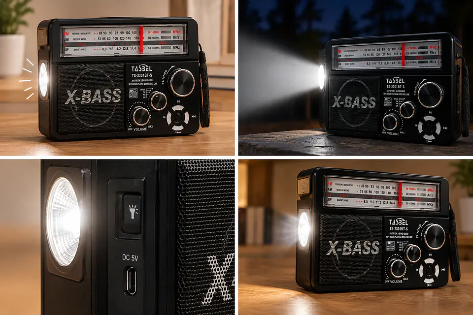 Waxiba Radio Portátil Am/fm/sw Retro Bluetooth Solar 4