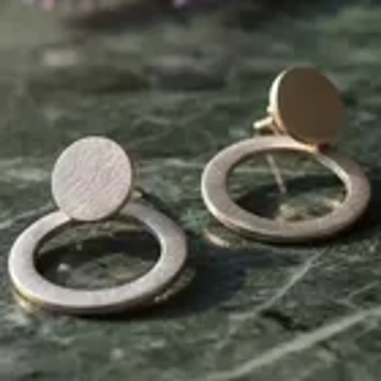 Aros De Plata Texturizados Diseño Moderno Círculo Y Argolla 1