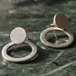 Aros De Plata Texturizados Diseño Moderno Círculo Y Argolla - Miniatura 1