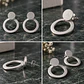 Aros De Plata Texturizados Diseño Moderno Círculo Y Argolla - Miniatura 2