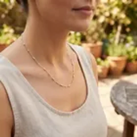 Collar Cadena De Plata Con Barrilitos Para Mujer