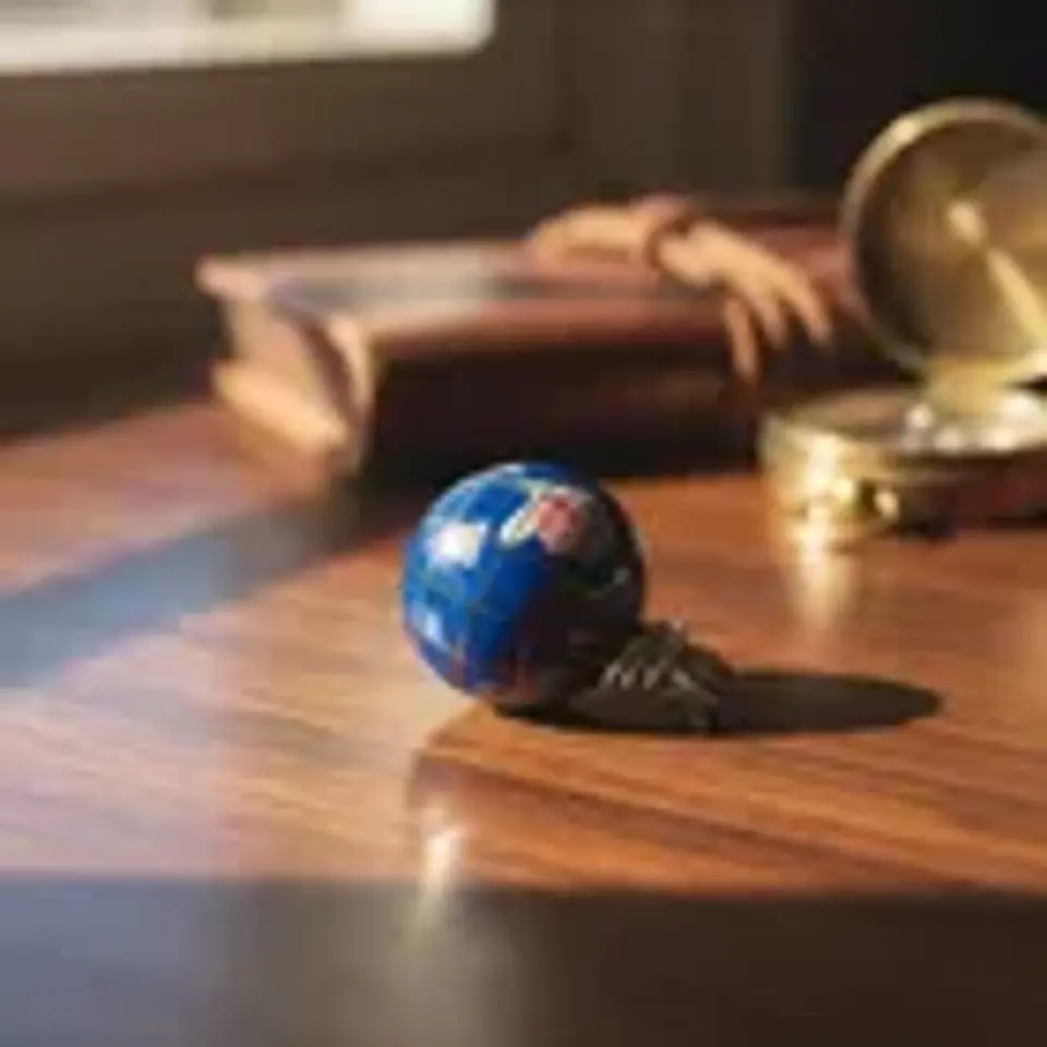 Colgante Globo Terráqueo Lápiz Lázuli Con Engarce Plata 1