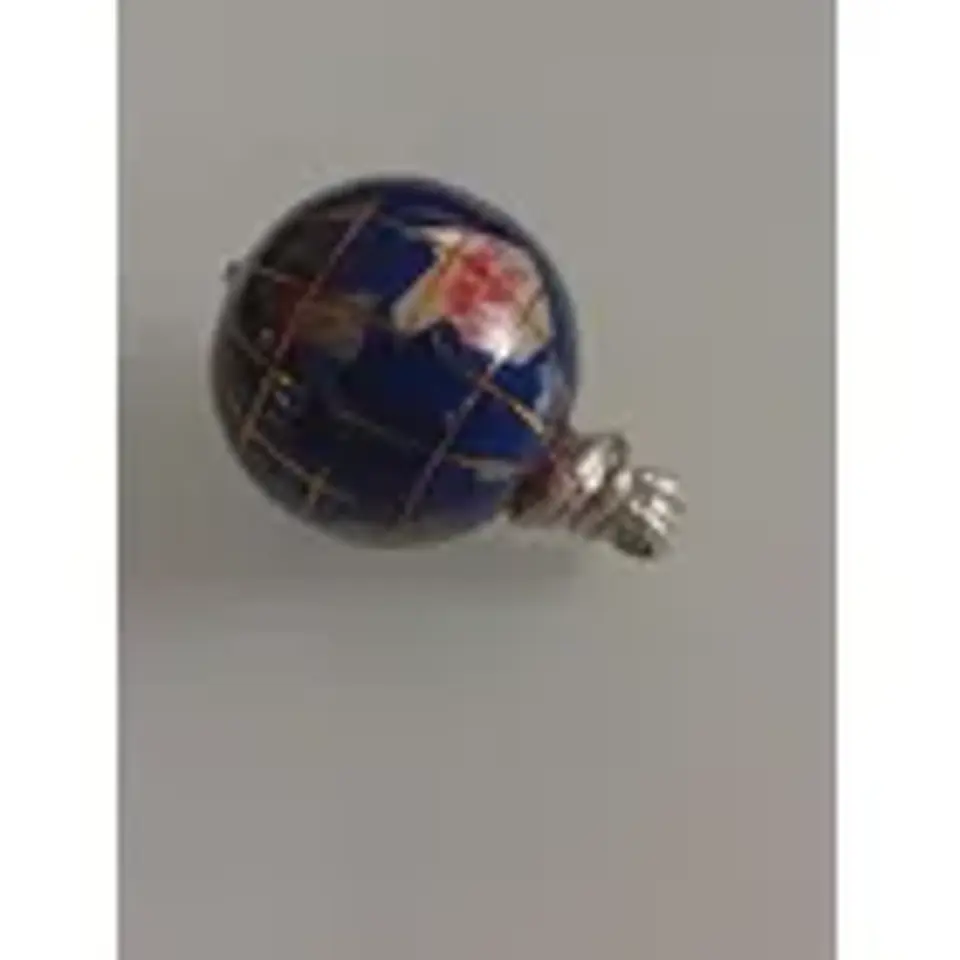 Colgante Globo Terráqueo Lápiz Lázuli Con Engarce Plata 2