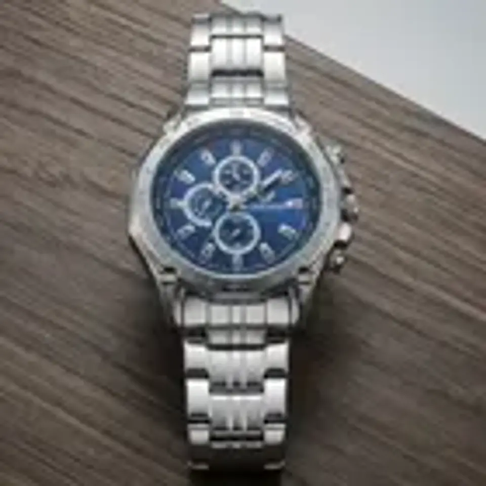 Reloj Orlando Hombre Esfera Azul Correa Plateada 4