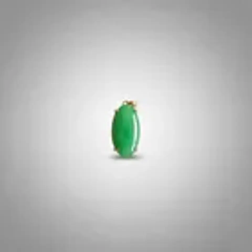 Colgante De Oro Con Piedra De Jade Verde Ovalada 2