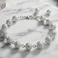 Pulsera Plata Ajustable Con Esferas Caladas Y Filigrana - Miniatura 3