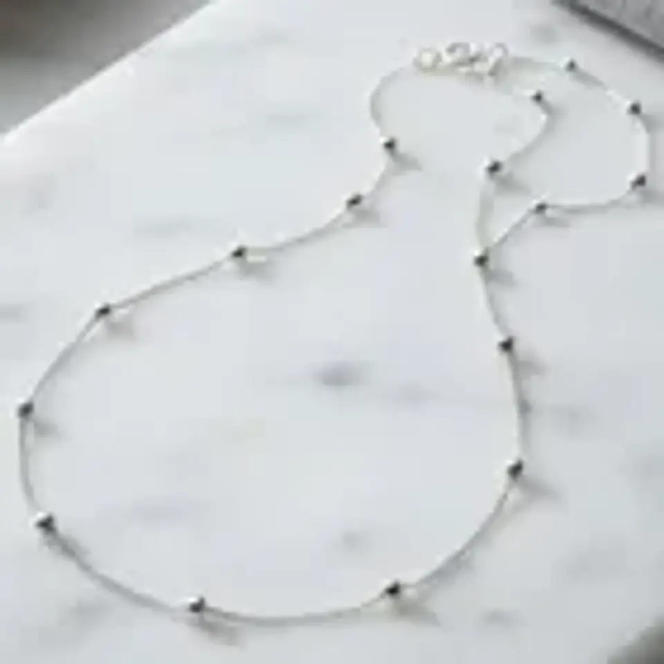 Collar Cadena De Plata 925 Con Bolitas Gargantilla De Mujer 1