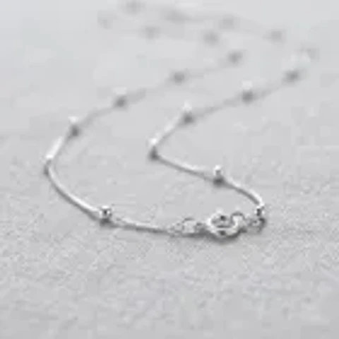 Collar Cadena De Plata 925 Con Bolitas Gargantilla De Mujer